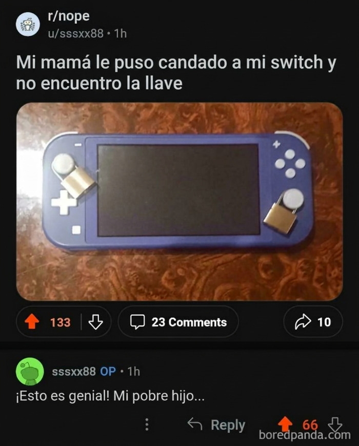 Imagen de una consola Switch con candados, un ejemplo de mentirosos descubiertos fingiendo ser otra persona.