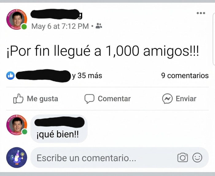 Captura de pantalla de Facebook mostrando mentirosos pillados con sus propios comentarios.