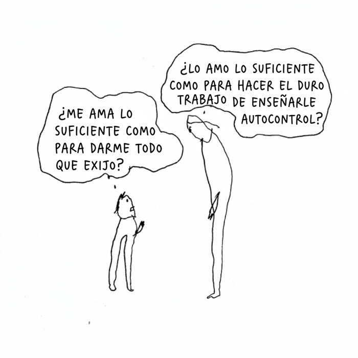 Ilustraciones sobre la vida moderna que muestran una caricatura reflexiva sobre el autocontrol