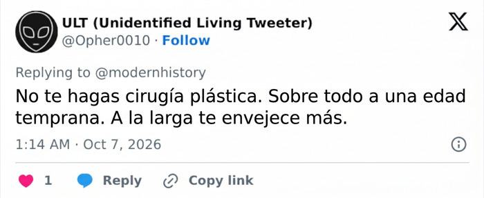 Tuit sobre cirug&iacute;a pl&aacute;stica en respuesta al nuevo aspecto de Megan Fox.
