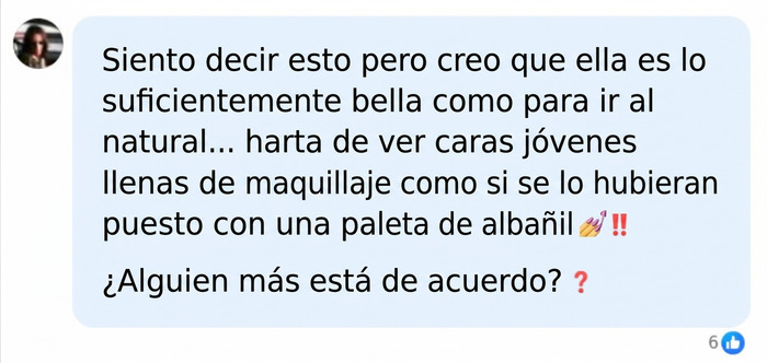 Captura de comentario que resalta la belleza natural de la ex modelo infantil Thylane Blondeau. Captura de comentario que resalta la belleza natural de la ex modelo infantil Thylane Blondeau.