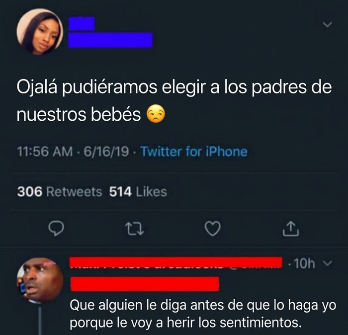Tuit absurdo de mujeres toxicas deseando poder elegir de forma magica a los padres de sus bebes.