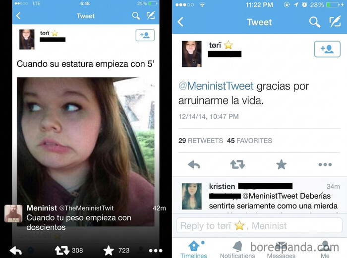 Captura de pantalla de Twitter que muestra una de las mujeres tóxicas juzgando la estatura de los hombres