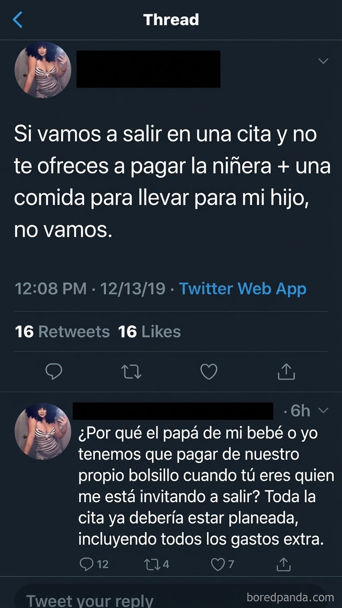 Publicación de Twitter con exigencias exageradas para una cita, ejemplo de mujeres toxicas.