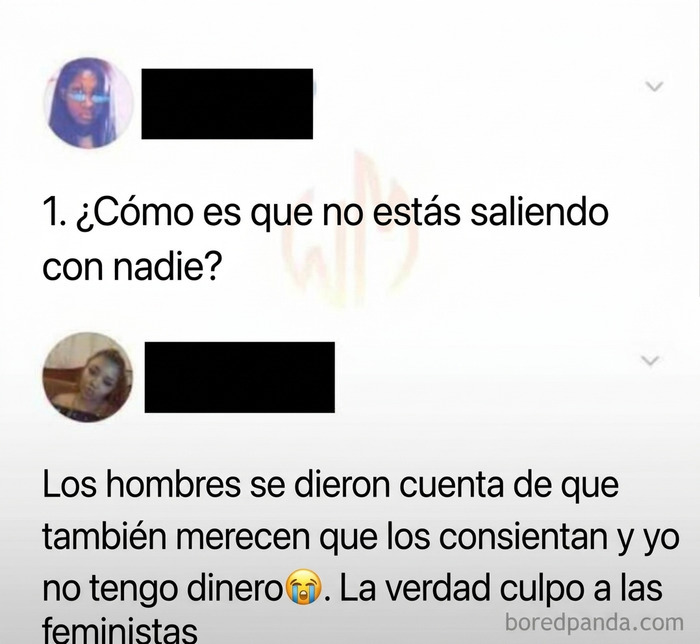 Captura de pantalla de un post que ilustra mujeres toxicas culpando a las feministas por su soltería.