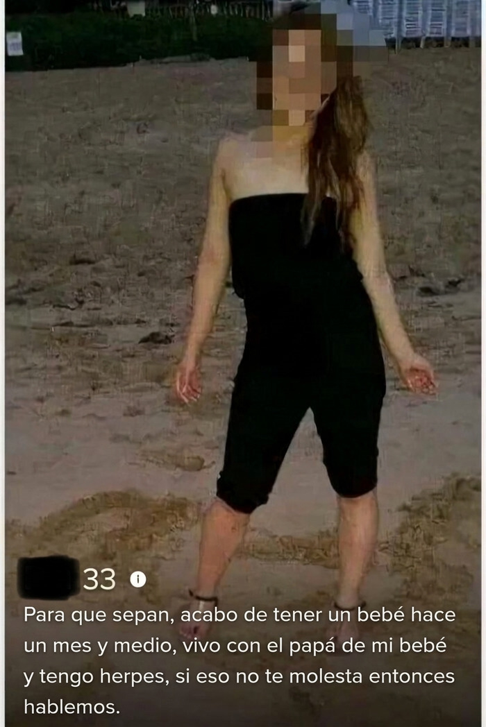 Captura de perfil con revelaciones extrañas de mujeres tóxicas.