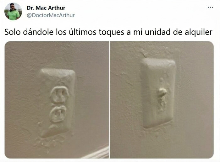 Proyectos caseros con interruptor de luz cubierto de pintura blanca por error