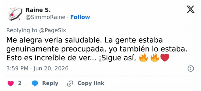 Mensaje de apoyo en red social sobre la salud y aumento de peso de Kelly Osbourne. Mensaje de apoyo en red social sobre la salud y aumento de peso de Kelly Osbourne.