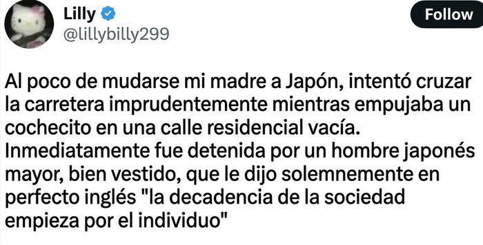 Publicación de red social con uno de los insultos salvajes sobre un hombre en J*pón y la decadencia social.
