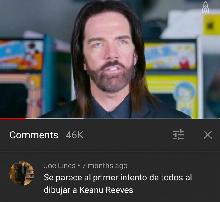 Captura de pantalla con uno de los insultos salvajes sobre un hombre con barba