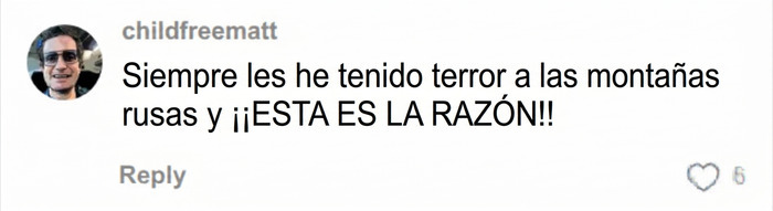 Usuario expresa terror hacia monta&ntilde;as rusas