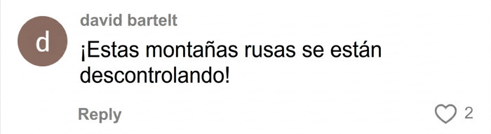 Comentario sobre monta&ntilde;as rusas fuera de control