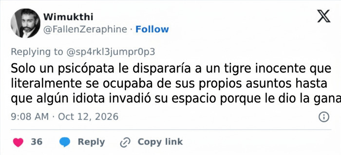 Salen a la luz nuevos detalles sobre los últimos momentos de este hombre que murió tras arrojarse al recinto de un tigre Salen a la luz nuevos detalles sobre los últimos momentos de este hombre que murió tras arrojarse al recinto de un tigre