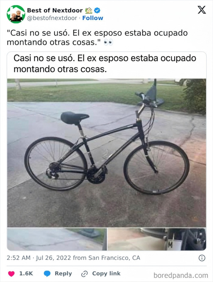 Bicicleta usada poco según vecinos curiosos en anécdotas divertidas