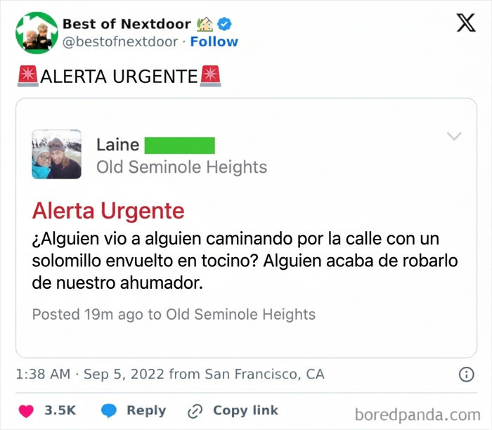 Alerta vecinal por robo de comida en grupo de vecinos