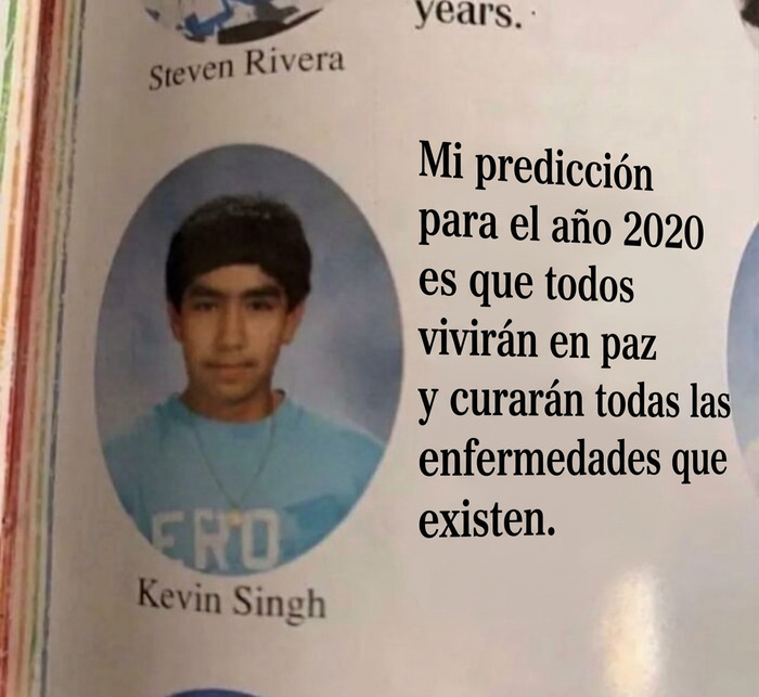Predicción juvenil para 2020 sobre vivir en paz y curar enfermedades con palabras en texto