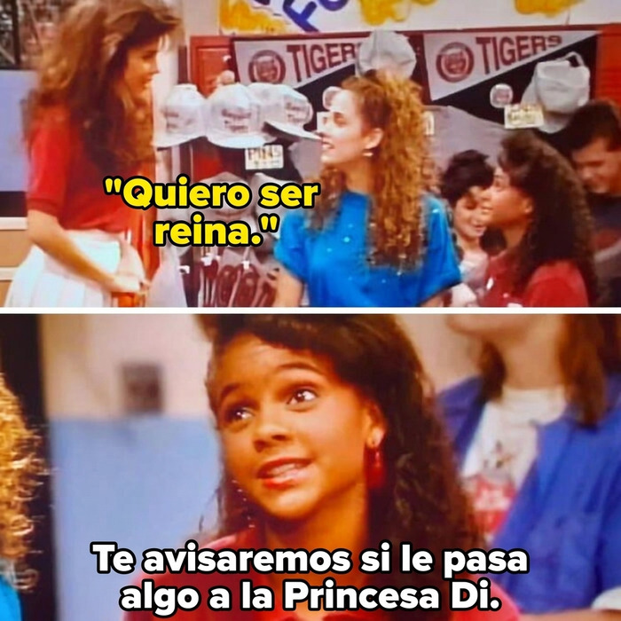 Frase sobre envejecer en mesas escolares con mención a Princesa Di y palabras que envejecen mal