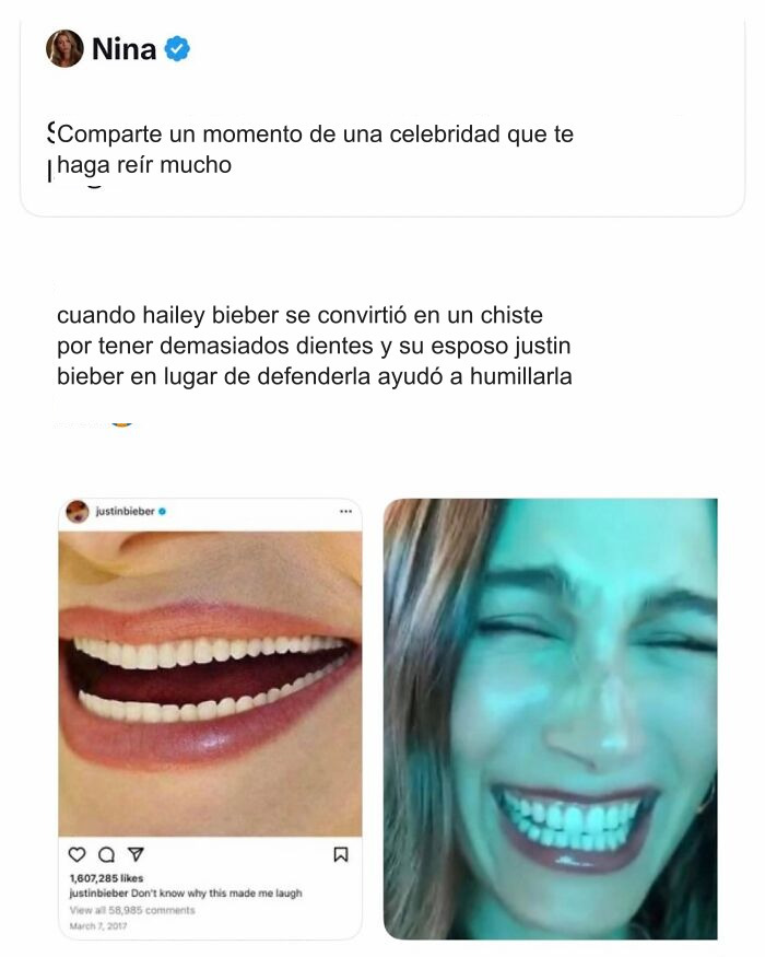 Chiste sobre Hailey Bieber y su matrimonio con Justin Bieber en redes sociales.