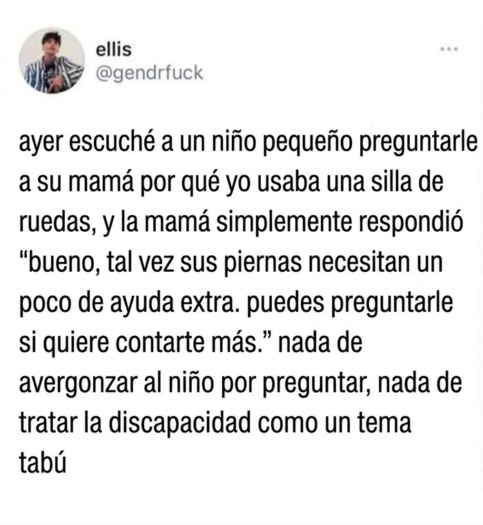 Mensaje reconfortante que fomenta hablar sin tabúes sobre discapacidad