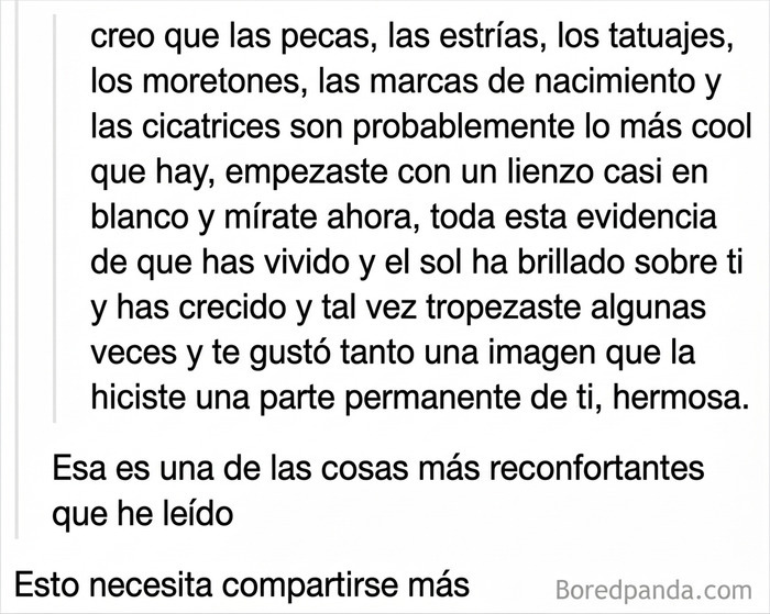 Reflexión sobre marcas del cuerpo como evidencia de vida