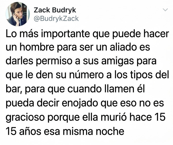 Publicación reconfortante sobre ser un aliado y proteger a las amigas con permiso y apoyo