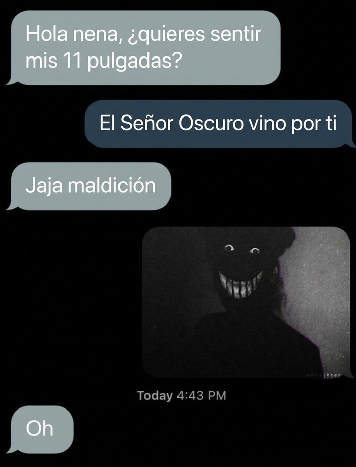Chat con mensaje sarcástico exponiendo hombres ridículos con textos graciosos