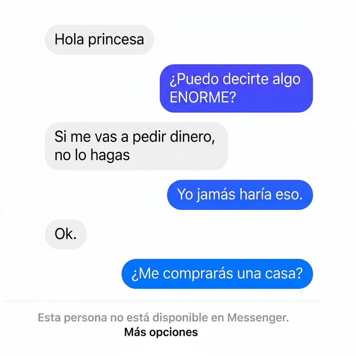 Diálogo expuesto de mensajes de texto ridículos entre mujer y hombre