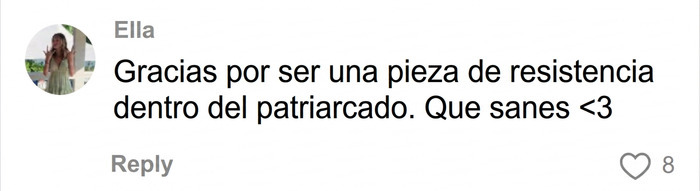 Agradecimiento por resistencia ante el patriarcado y deseo de sanaci&oacute;n