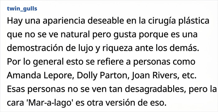 Reflexión sobre el lujo, la estética no natural y la tendencia de la cara Mar-a-Lago en la sociedad Reflexión sobre el lujo, la estética no natural y la tendencia de la cara Mar-a-Lago en la sociedad