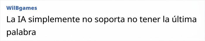Comentario de usuario sobre cómo un reclutador IA quiere tener la última palabra en una entrevista de trabajo. Comentario de usuario sobre cómo un reclutador IA quiere tener la última palabra en una entrevista de trabajo.