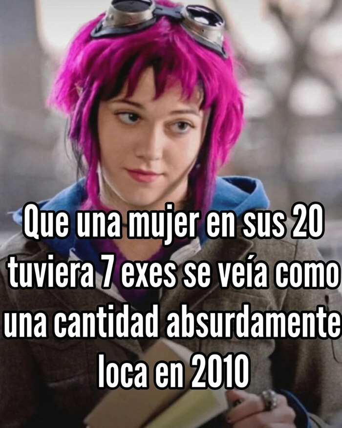 Imagen de Ramona Flowers con texto reflexivo en una lista de memes y bromas de la cultura pop.
