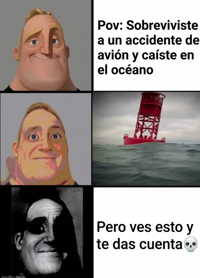 Meme con formato de Mr. Increíble y una boya que necesitó explicación.