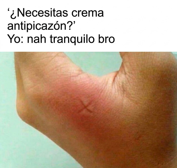 Meme de marca en forma de X en picadura de mosquito explicada
