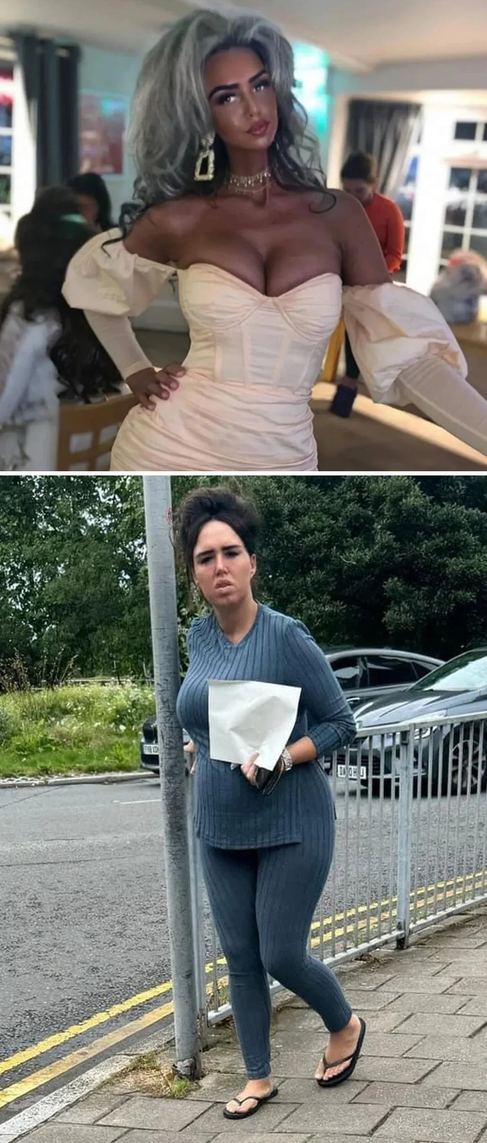 Comparativa de fotos tan retocadas en redes sociales frente a la realidad que distorsionan la anatomía humana.