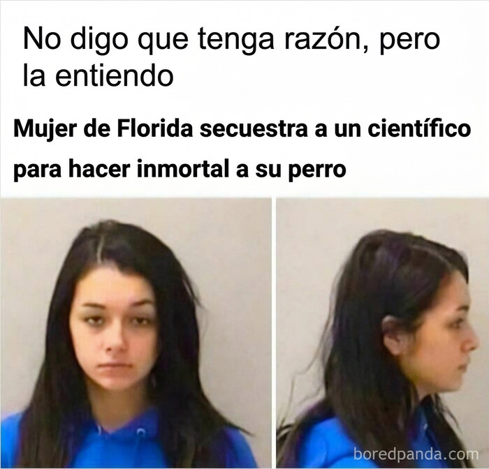 Meme divertido sobre una mujer y su perro para alegrarte un poco el día.