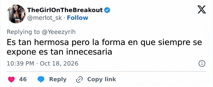 Publicaci&oacute;n en redes sociales que opina sobre Kanye West y Bianca Censori tras cr&iacute;ticas por su look.