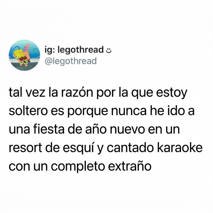Texto divertido sobre relaciones y fiestas de Año Nuevo, compartido en memes británicos en redes sociales.