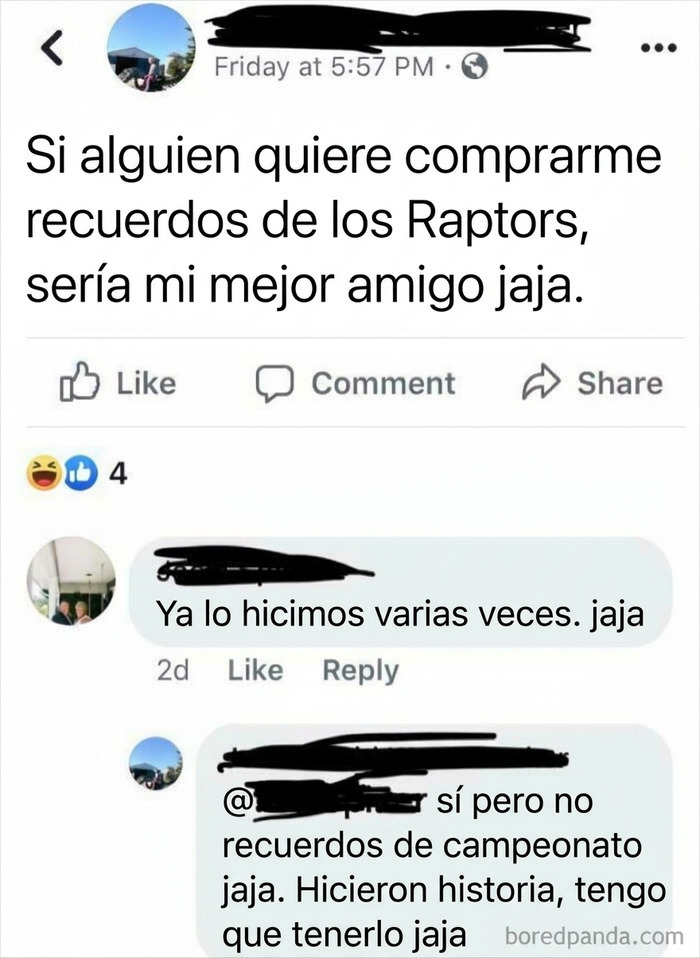 Publicación donde pedigüeños exasperantes exigen que sus amigos les compren objetos de colección costosos.