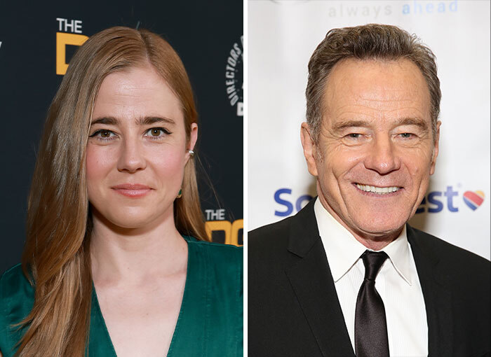 Taylor Dearden posa junto a Bryan Cranston, representando a los hijos de celebridades de Hollywood menos conocidos.