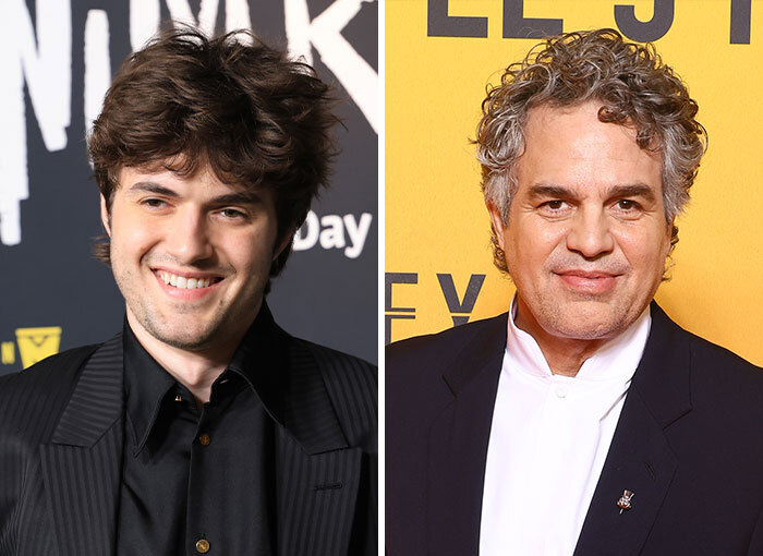 Keen Ruffalo posando junto a Mark Ruffalo, uno de los hijos de celebridades de Hollywood.