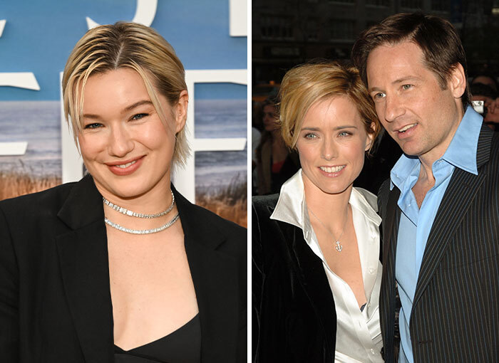Madtelaine West Duchovny con Tea Leoni y David Duchovny, parte de los hijos de celebridades de Hollywood.