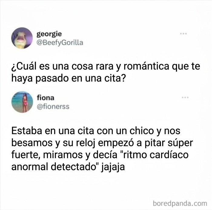Publicaciones reconfortantes: Anécdota divertida sobre una cita romántica y un reloj inteligente.