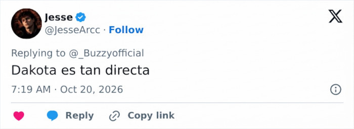 Publicaci&oacute;n en redes sociales sobre las declaraciones de Dakota Johnson de depilarse las partes &iacute;ntimas