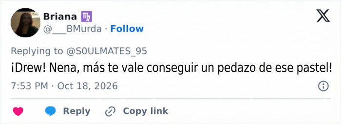 Publicaci&oacute;n de seguidora comentando sobre la infidelidad de esta estrella de Hollywood y Drew Barrymore