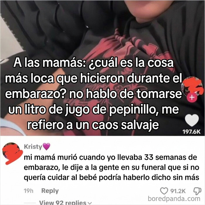Comentario divertido sobre el embarazo entre memes para reír un rato