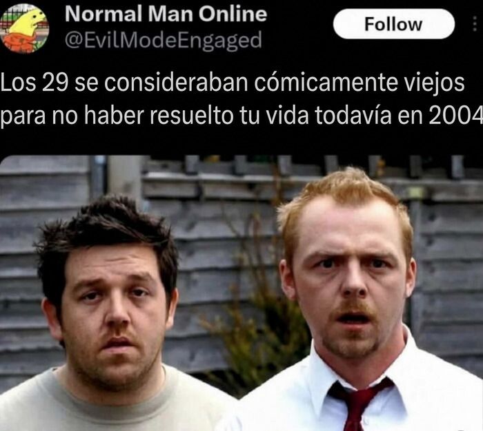 Meme sin contexto de dos hombres con expresiones confundidas