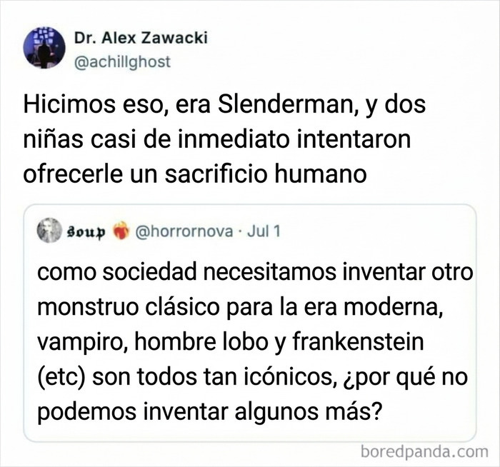 Tuits divertidos sobre la creación de un nuevo monstruo moderno.