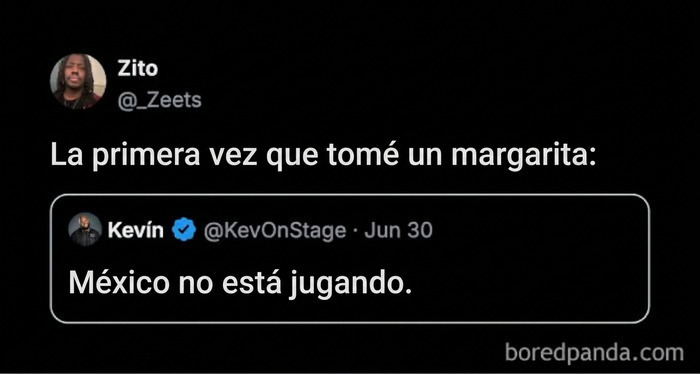 Publicación en redes sociales que forma parte de los tuits divertidos sobre margaritas.
