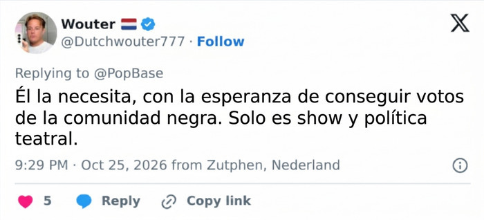 Publicaci&oacute;n en redes comentando sobre pol&iacute;ticas y Nicki Minaj, quien genera preocupaci&oacute;n.
