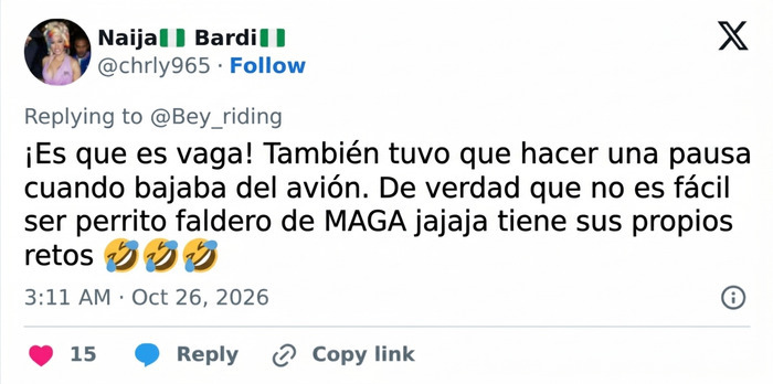 Comentario en X criticando actitudes sobre Nicki Minaj y sus dificultades para caminar.